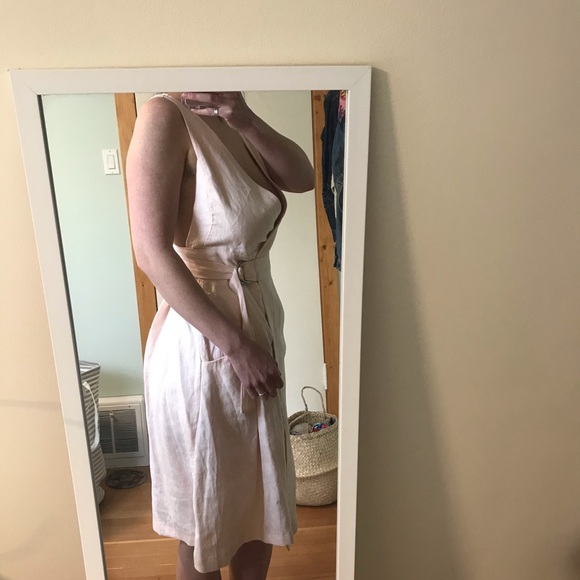 100% linen Nice Martin pink 💗 wrap dress - Picture 2 of 5